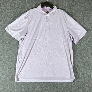 Vineyard‎ Vines Performance Polo Shirt Mens 2XL Purple Striped Golf Casual
